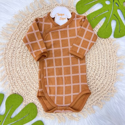  Body Kimono M/l quadriculado ferrugem